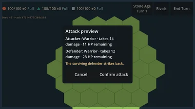 Ages of Time gameplay showing an explored hex map and nearby settlements