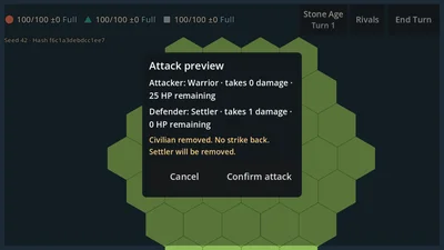 Ages of Time civilian unit on a hex map